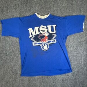 Vintage Belton MSU Memphis State Tigers T-Shirt Double Collar‎ XL Made in USA